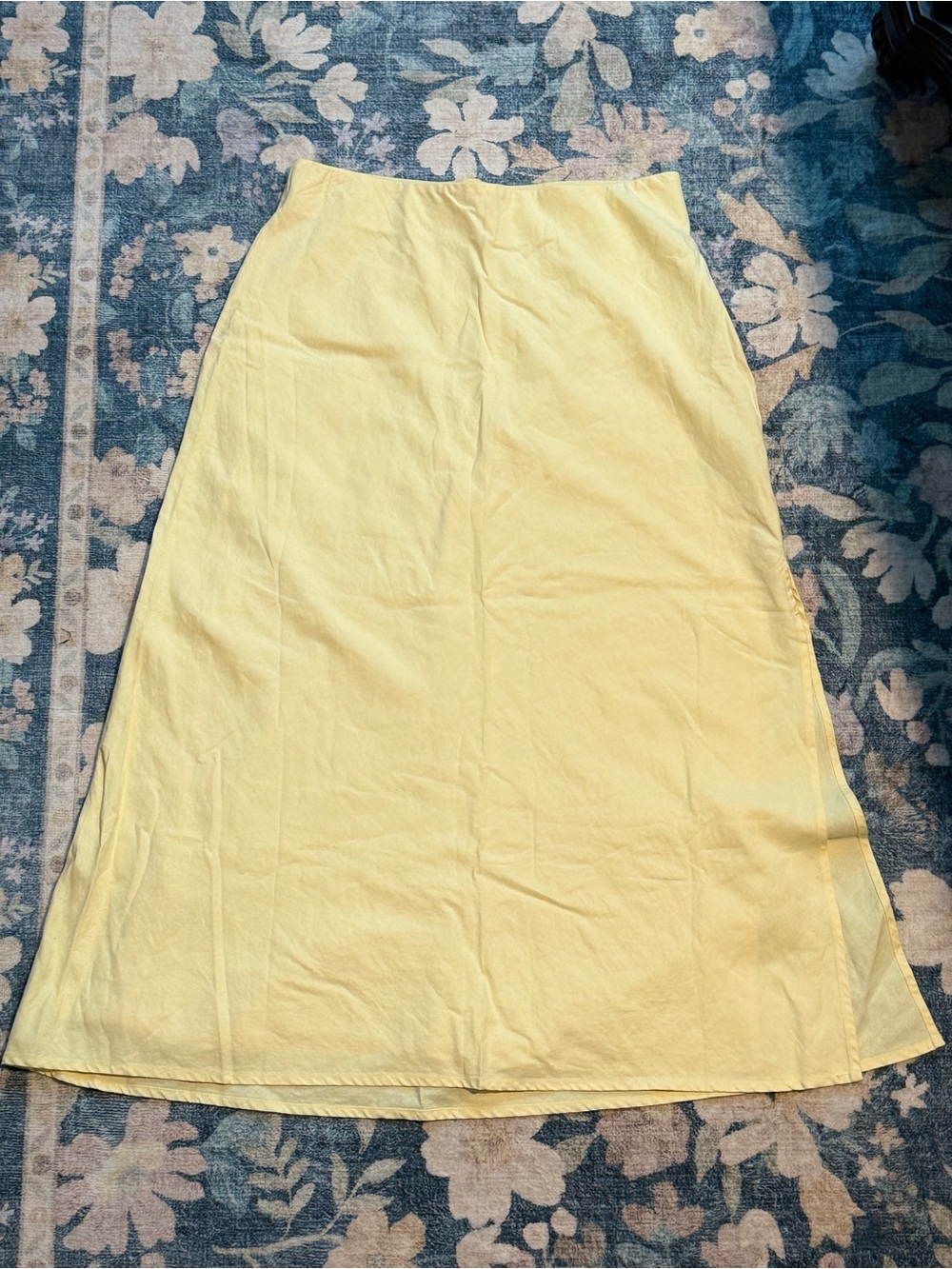 NWT GAP Satin Midi Skirt Lemon Yellow M Petite Flowy Slip Skirt